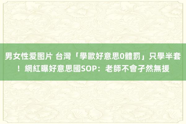 男女性爱图片 台灣「學歐好意思0體罰」只學半套！網紅曝好意思國SOP：老師不會孑然無援