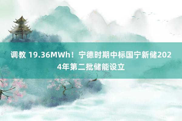 调教 19.36MWh！宁德时期中标国宁新储2024年第二批储能设立