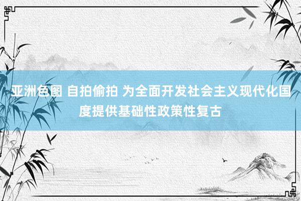 亚洲色图 自拍偷拍 为全面开发社会主义现代化国度提供基础性政策性复古