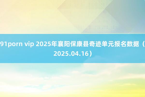 91porn vip 2025年襄阳保康县奇迹单元报名数据（2025.04.16）