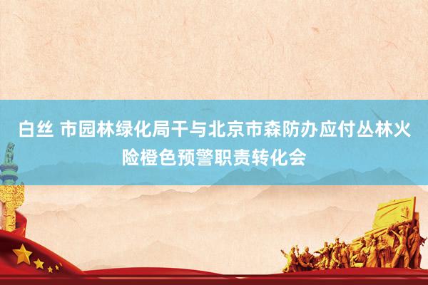 白丝 市园林绿化局干与北京市森防办应付丛林火险橙色预警职责转化会