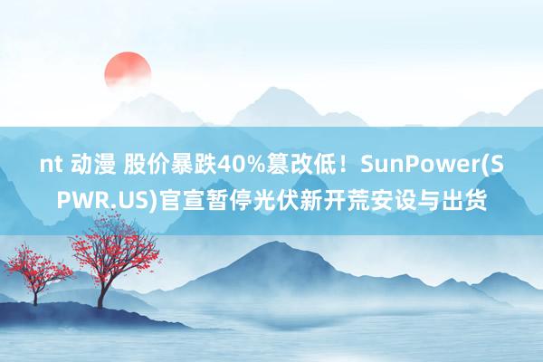 nt 动漫 股价暴跌40%篡改低！SunPower(SPWR.US)官宣暂停光伏新开荒安设与出货