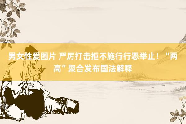 男女性爱图片 严厉打击拒不施行行恶举止！“两高”聚合发布国法解释
