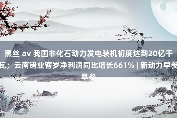 黑丝 av 我国非化石动力发电装机初度达到20亿千瓦；云南锗业客岁净利润同比增长661% | 新动力早参