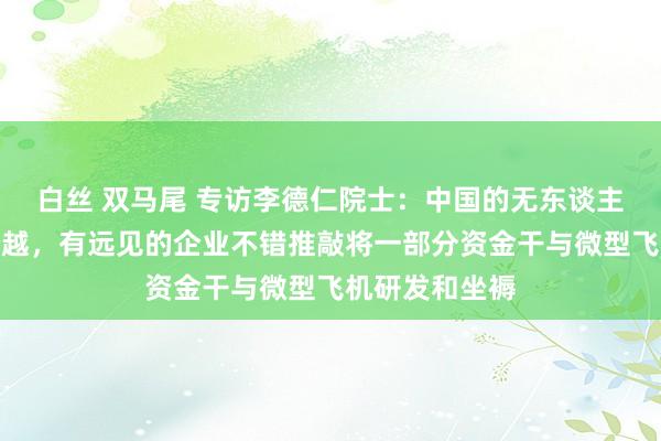 白丝 双马尾 专访李德仁院士：中国的无东谈主机时期还是跨越，有远见的企业不错推敲将一部分资金干与微型飞机研发和坐褥