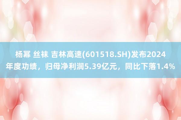 杨幂 丝袜 吉林高速(601518.SH)发布2024年度功绩，归母净利润5.39亿元，同比下落1.4%
